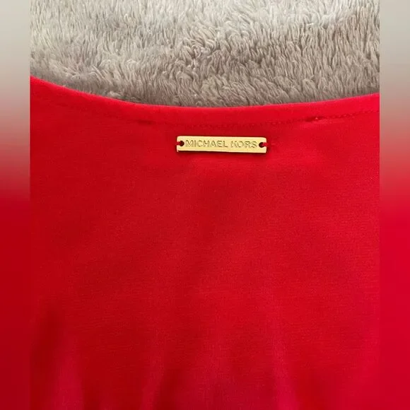 Micheal Micheal Kors red long sleeve blouse. Size S - Picture 4 of 5
